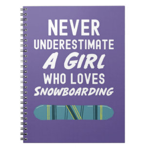 Caderno Espiral Presentes de Snowboard Para Meninas Para Crianças 