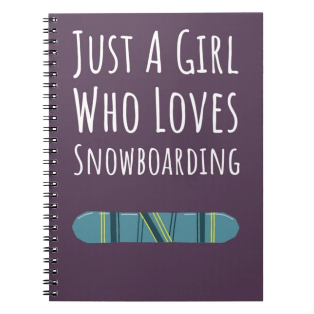 Caderno Espiral Presentes de Snowboarder Rosa Fofo para Meninas Be (Frente)