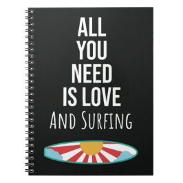 Caderno Espiral Presentes de Surfador Fofo Prancha de Surf Onda de
