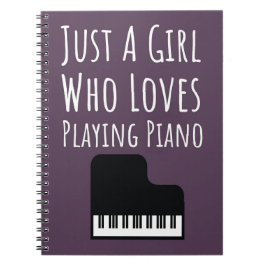 Caderno Espiral Presentes de Tocadora de Piano Rosa Fofa para Meni