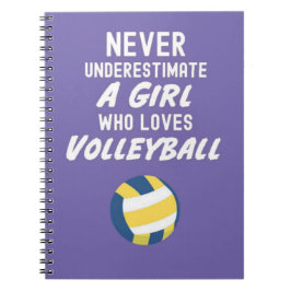 Caderno Espiral Presentes de Voleibol Rosa Fofo Para Meninas e Cri