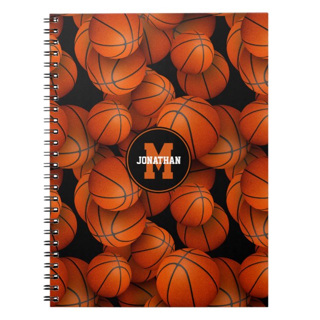 Caderno Espiral presentes desportivos meninos meninas basquete per (Frente)