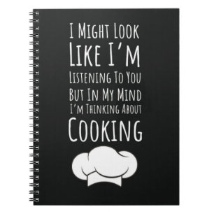 Caderno Espiral Presentes Divertidos de Culinária Humor Tipografia