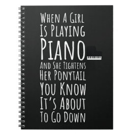 Caderno Espiral Presentes Divertidos de Piano Para Ela Meninas Toc