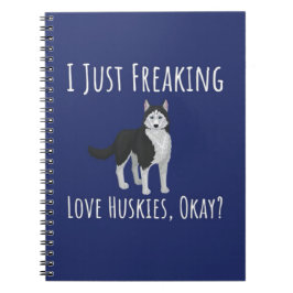Caderno Espiral Presentes Divertidos Para Amantes de Husky Mulhere