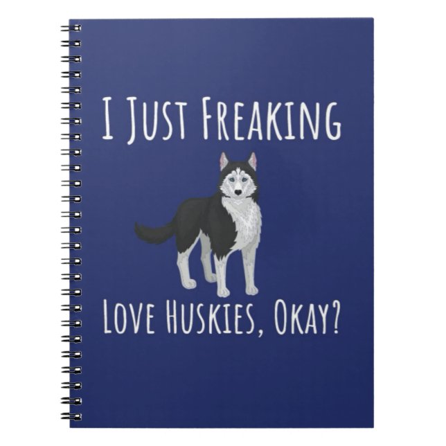 Caderno Espiral Presentes Divertidos Para Amantes de Husky Mulhere (Frente)