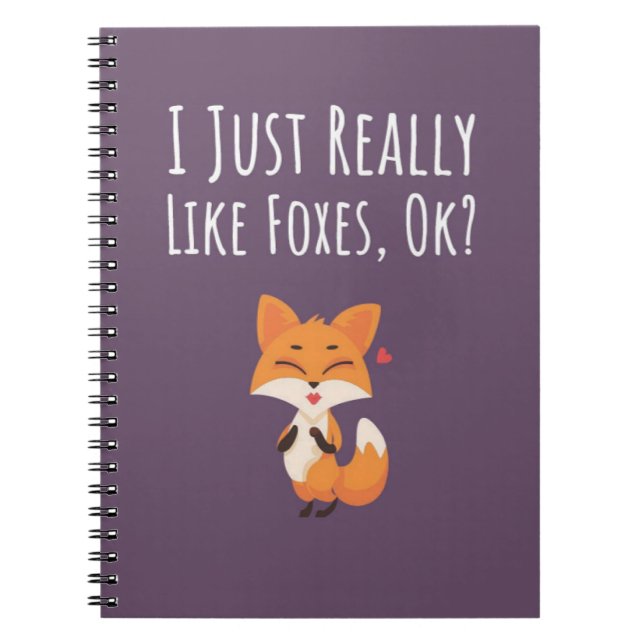 Caderno Espiral Presentes Divertidos Raposa Rosa Fofo Para Ela Par (Frente)