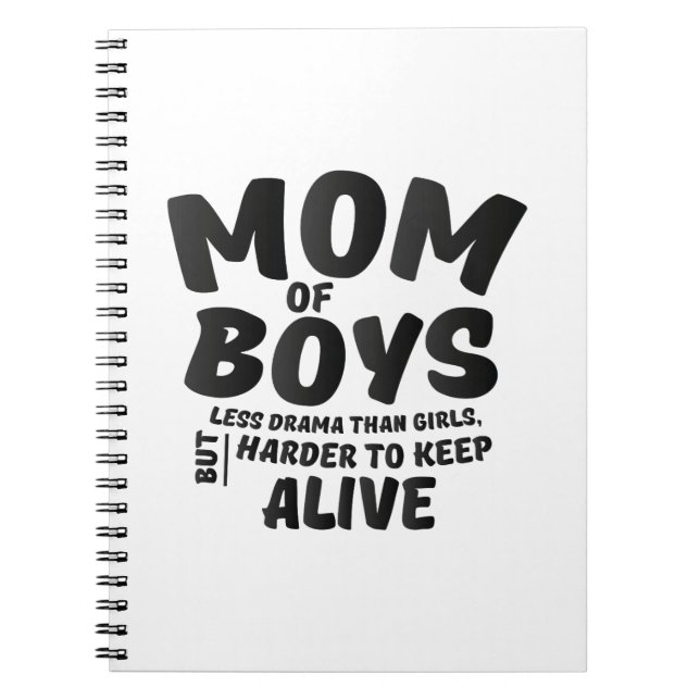 Caderno Espiral Presentes do dia das mães dos meninos da mamã (Frente)