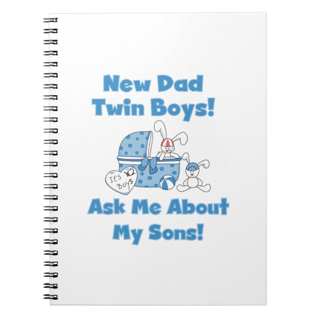 Caderno Espiral Presentes do Novo papai Twin Boys (Frente)