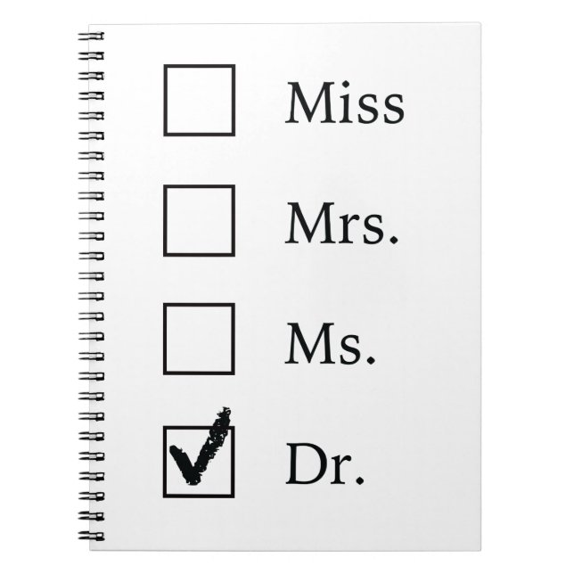 Caderno Espiral Presentes do PhD para mulheres (Frente)