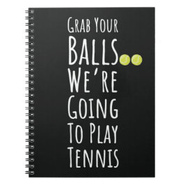 Caderno Espiral Presentes Engraçados Da Equipe De Tênis Preto Para