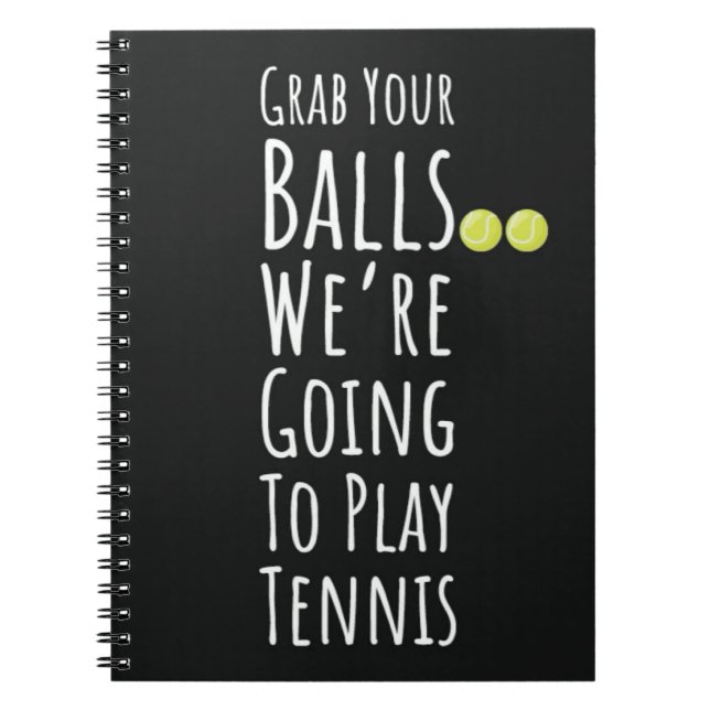 Caderno Espiral Presentes Engraçados Da Equipe De Tênis Preto Para (Frente)