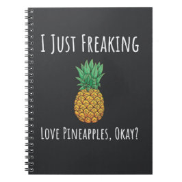 Caderno Espiral Presentes Engraçados de Abacaxi Frutas Humor Vegan