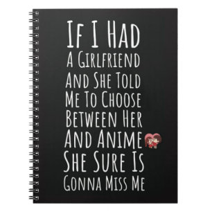 Caderno Espiral Presentes Engraçados de Anime Fofo Para Ele Homens