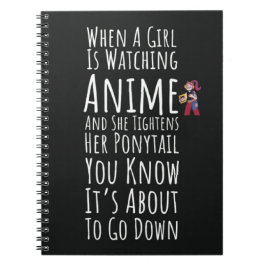 Caderno Espiral Presentes Engraçados de Anime para Garotas Citação