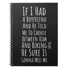 Caderno Espiral Presentes Engraçados de Ciclismo Para Meninas Adol