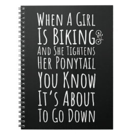 Caderno Espiral Presentes Engraçados de Ciclismo Para Meninas Adol