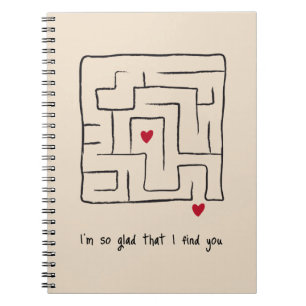 Caderno Espiral Presentes engraçados de Namorados de notebook Maze