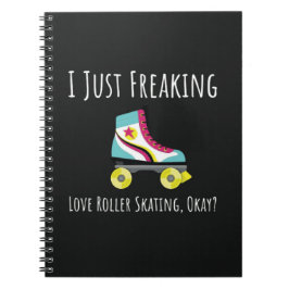 Caderno Espiral Presentes Engraçados de Patinação de Roda Patinado