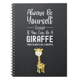 Caderno Espiral Presentes engraçados para amantes de girafas fofas
