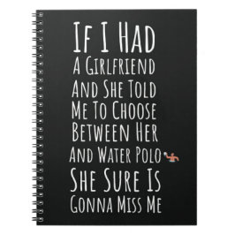 Caderno Espiral Presentes Engraçados Para Jogadores De Polo Aquáti