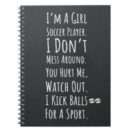 Caderno Espiral Presentes Engraçados para Meninas que Jogam Futebo