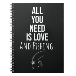 Caderno Espiral Presentes Fofo Para Amantes de Pesca Pescador Anzo