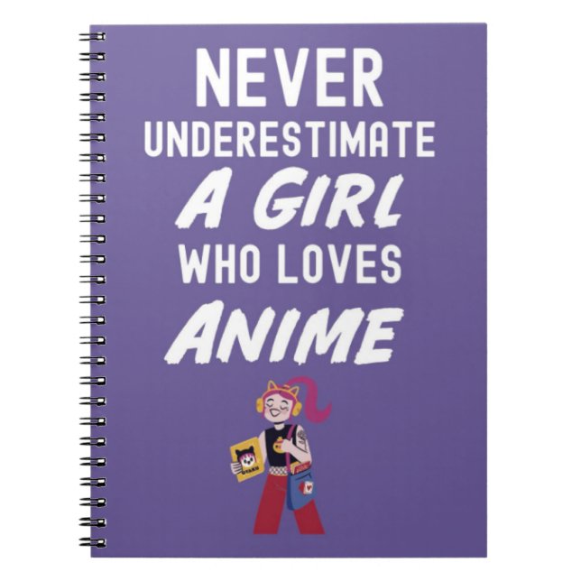 Caderno Espiral Presentes Fofos de Anime Rosa para Meninas e Crian (Frente)