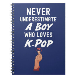 Caderno Espiral Presentes Kpop Azul Marinho Para Menino Para Crian