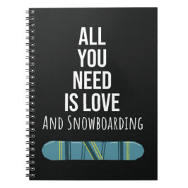 Caderno Espiral Presentes Legais de Snowboarding Esportista de Inv