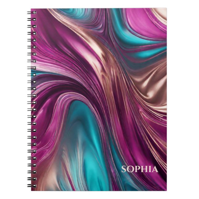 Caderno Espiral Presentes modernos para Her-Magenta, Turquesa e Do (Frente)
