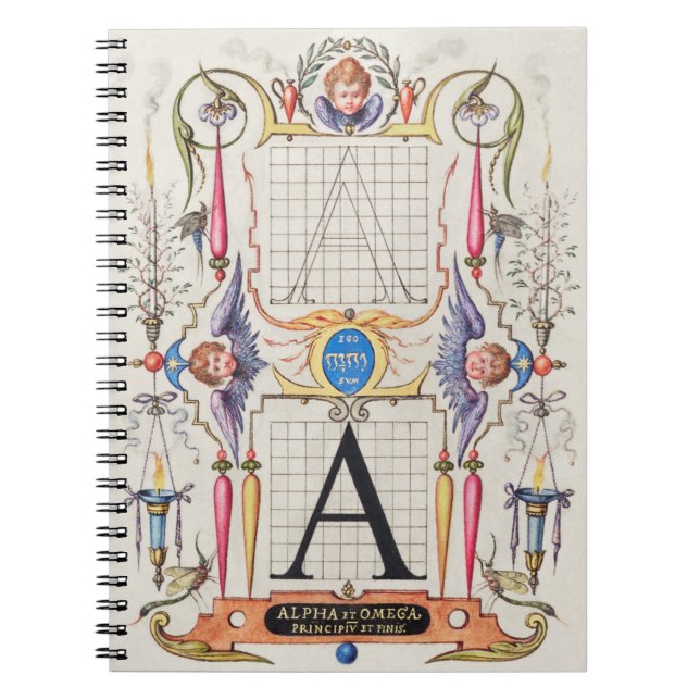 Caderno Espiral Presentes Monográficos, Alfabeto A, Letras A (Frente)