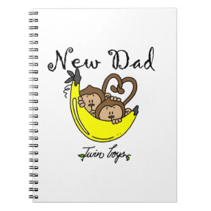 Caderno Espiral Presentes no Novo papai dos Macacos Gêmeos