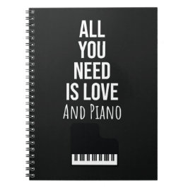 Caderno Espiral Presentes Para Entusiastas de Piano Tocador de Mús