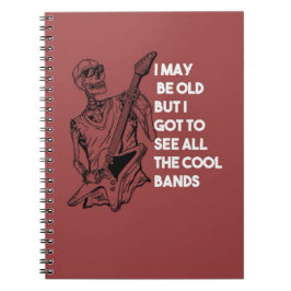 Caderno Espiral Presentes para Fã de Rock Banda Música Guitarrista