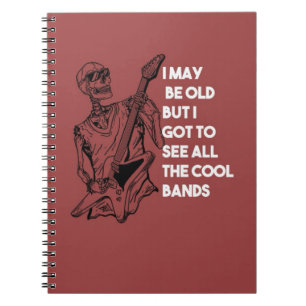 Caderno Espiral Presentes para Fã de Rock Banda Música Guitarrista