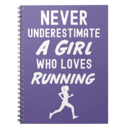 Caderno Espiral Presentes para meninas que correm em corridas de c