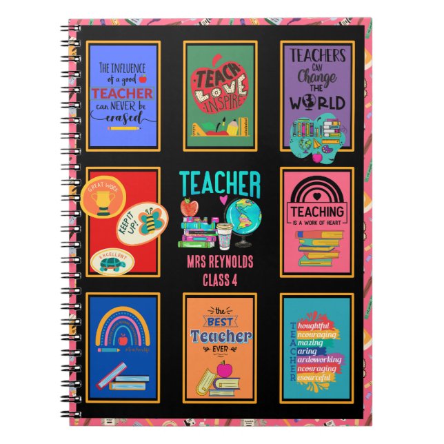 Caderno Espiral Presentes Professores Citações Engraçadas Apreciaç (Frente)