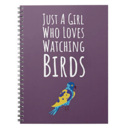 Caderno Espiral Presentes Rosa de Observação de Pássaros para Bebê