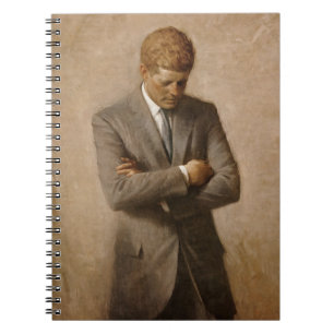 Caderno Espiral Presidente Americano John Kennedy Retrato Pintado