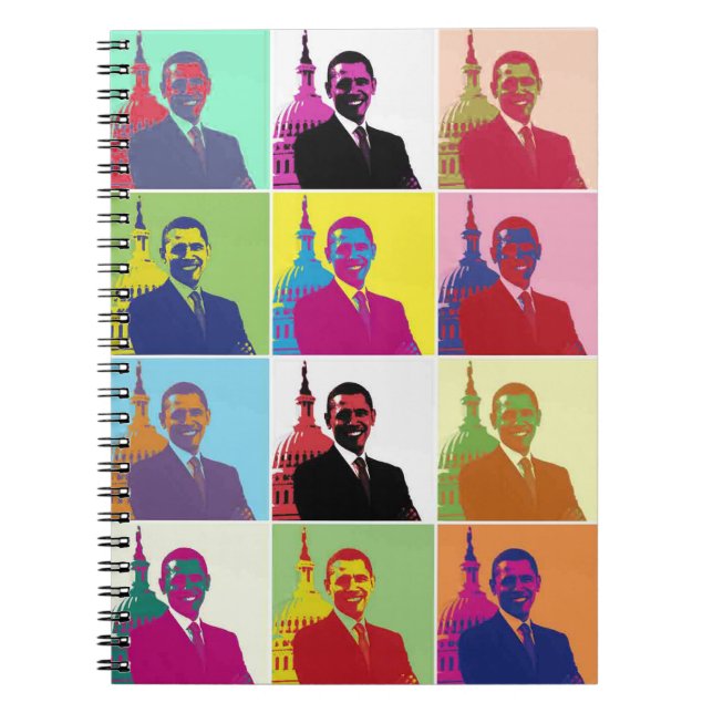 Caderno Espiral Presidente Obama Pop Art (Frente)