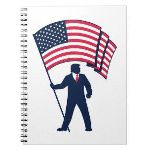 Caderno Espiral Presidente Trump Bearing Bandeira dos EUA