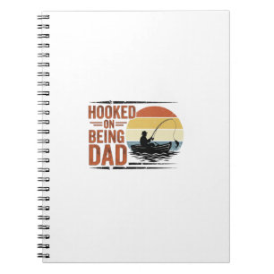 Caderno Espiral Preso Em Ser Pai Camisa Vintage De Pesca Design_1
