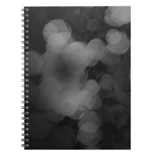 Caderno Espiral Preto Branco Abstrato Pintura Legal Leve