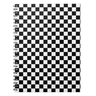 Caderno Espiral Preto & branco Checkered