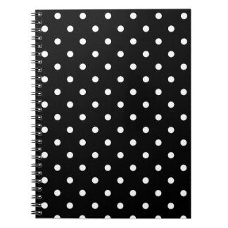 Caderno Espiral Preto com Bolinhas brancas