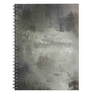 Caderno Espiral preto e branco abstrato do grunge da arte textured