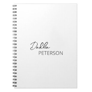 Caderno Espiral Preto e Branco Minimalista Moderno