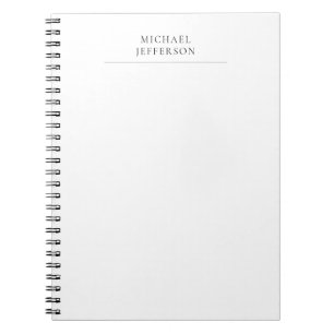 Caderno Espiral Preto e Branco Minimalista Simples Moderno