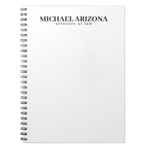 Caderno Espiral Preto e Branco Minimalista Simples Plano